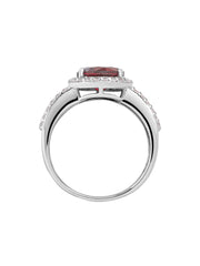 2 Carat Ruby Solitaire Band Ring In Silver