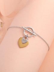Heart Charm Toggle Bracelet