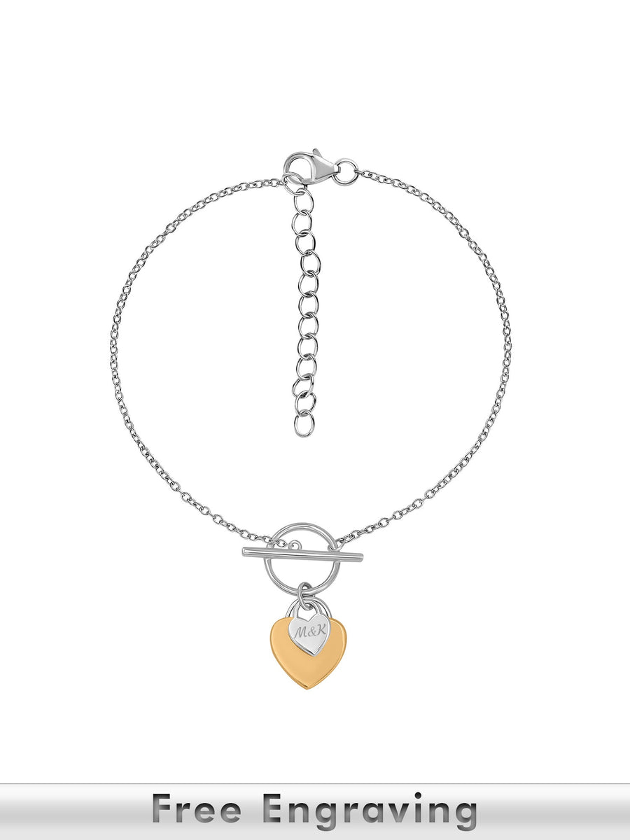 Heart Charm Toggle Bracelet