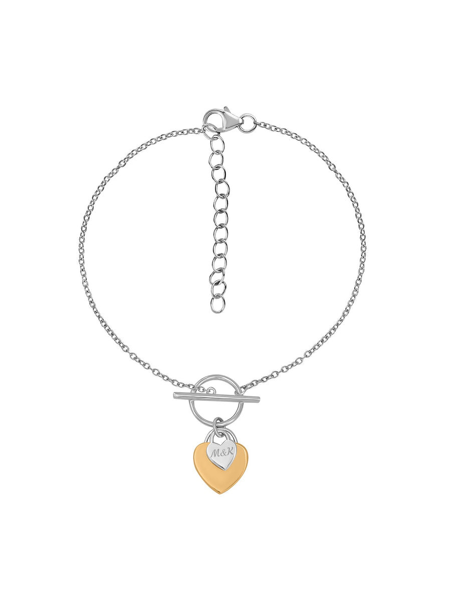 Heart Charm Toggle Bracelet