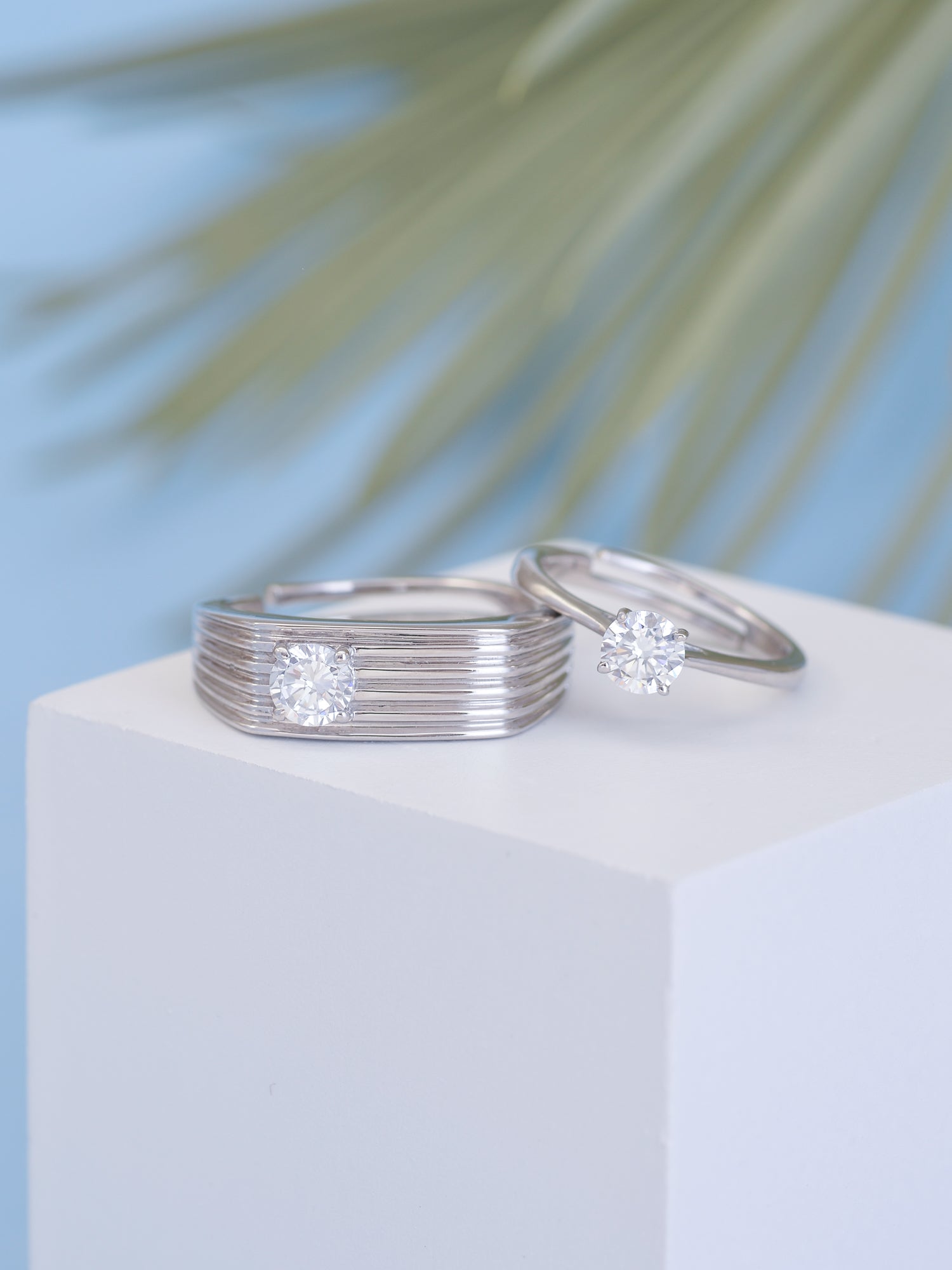 LOVE ADJUSTABLE SILVER RINGS FOR COUPLE