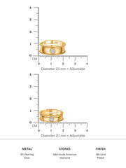 18K GOLDEN ADJUSTABLE SILVER BAND RINGS FOR COUPLE-4