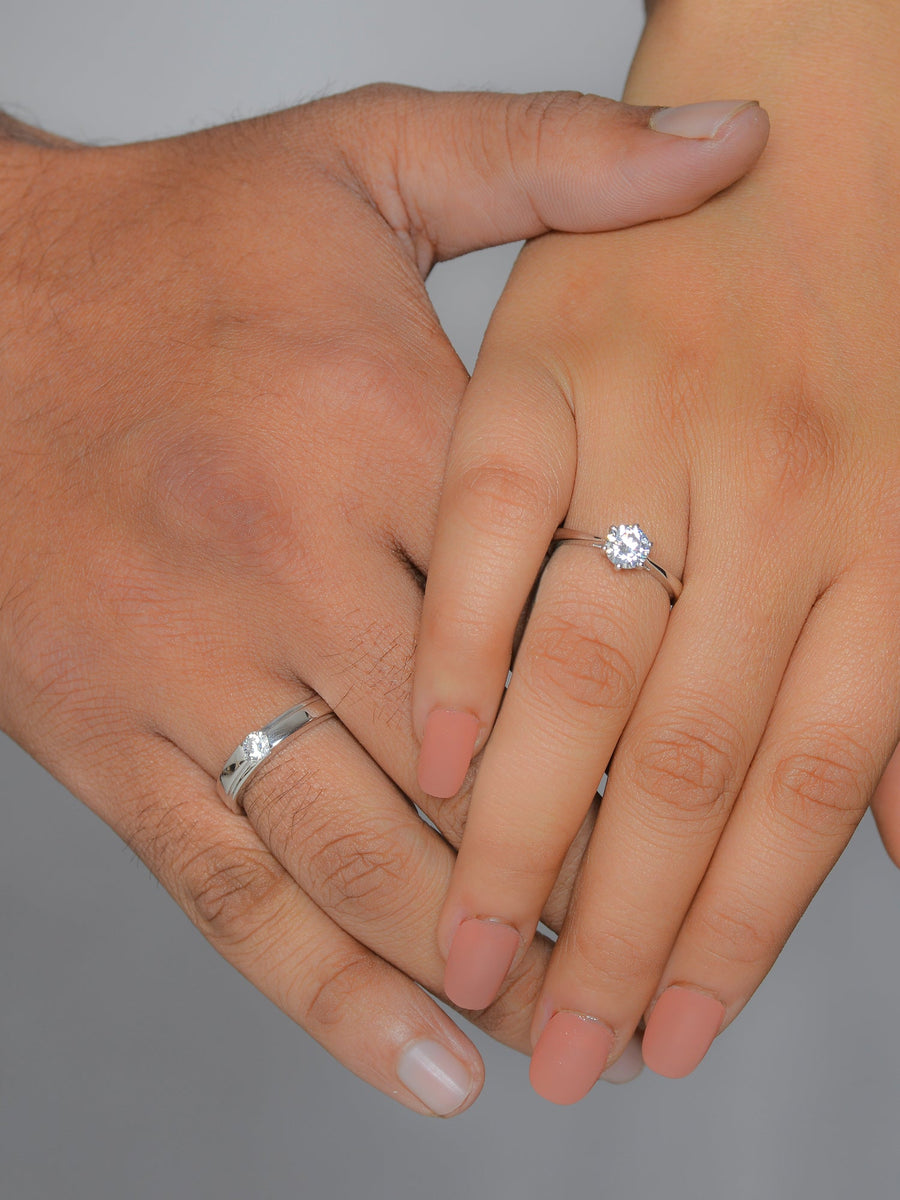ELEGANT ADJUSTABLE SILVER RINGS FOR COUPLE-1
