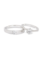 ELEGANT ADJUSTABLE SILVER RINGS FOR COUPLE-2