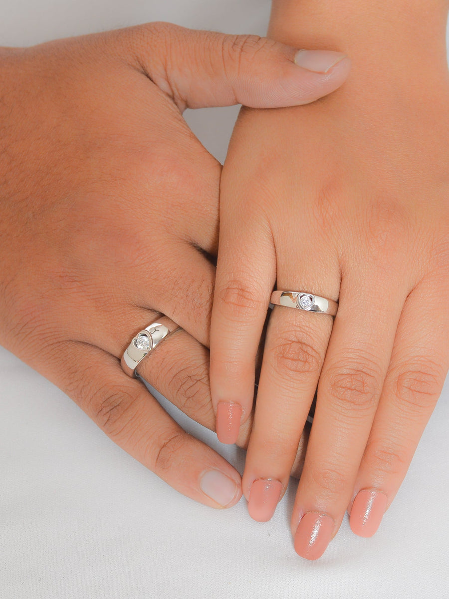 HEART DESIGN 925 SILVER COUPLE RING-1