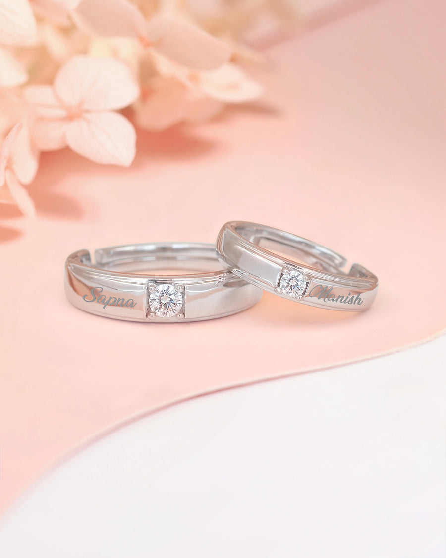 Adjustable Pure 925 Silver Couple Rings