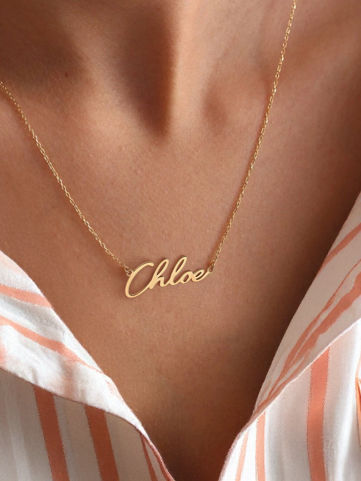 Personalised Name Pendant With Chain
