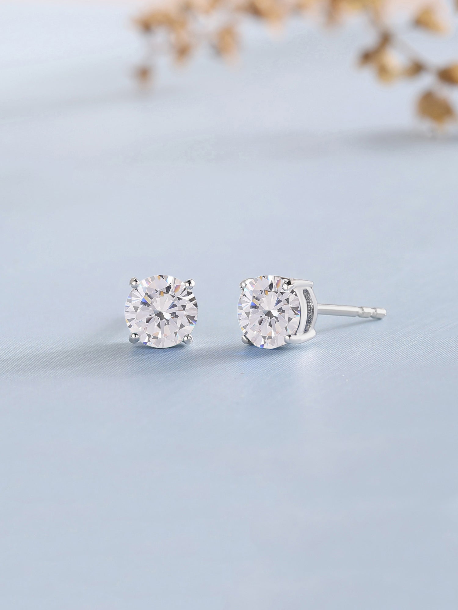 1 Carat AAA Grade American Diamond Look Solitaire Stud Earrings Made With 925 Silver