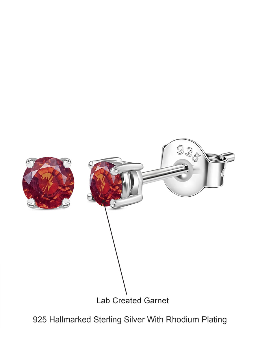 1 Carat Dailywear Red Garnet Solitaire Studs-3