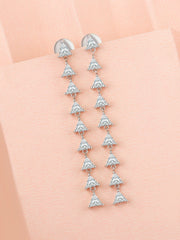Everyday Trio Diamond Look Dangle Earrings