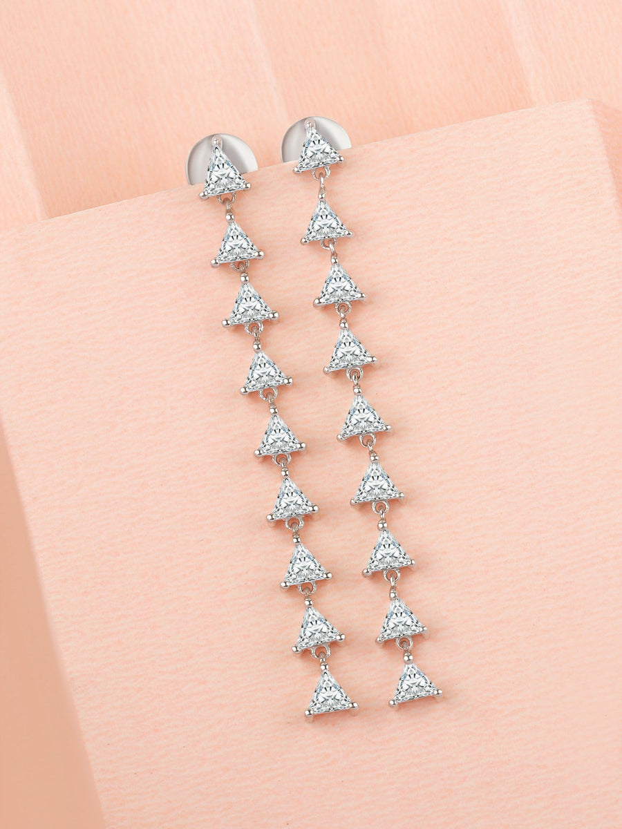 Everyday Trio Diamond Look Dangle Earrings