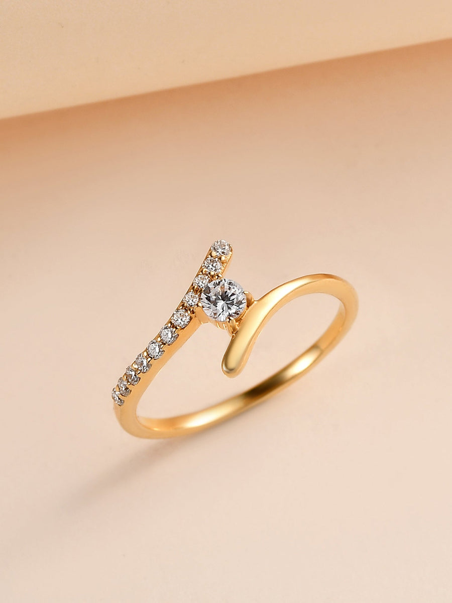 14k Gold Ring with Lab Grown Diamond for Engagement and Wedding