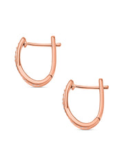 Rose Gold Bali Hoop Earrings With American Diamond-3