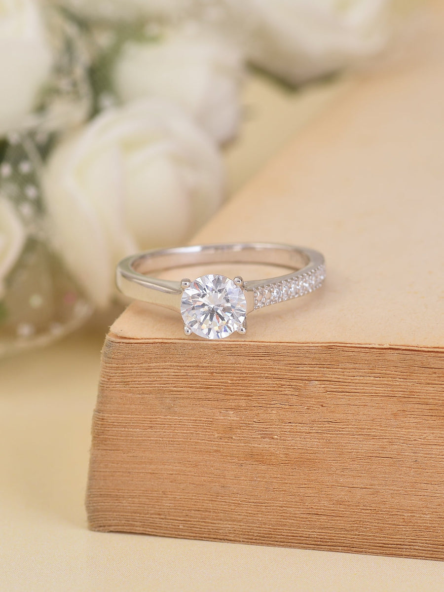 ALIA 0.75 CARAT SOLITAIRE RING AMERICAN DIAMOND
