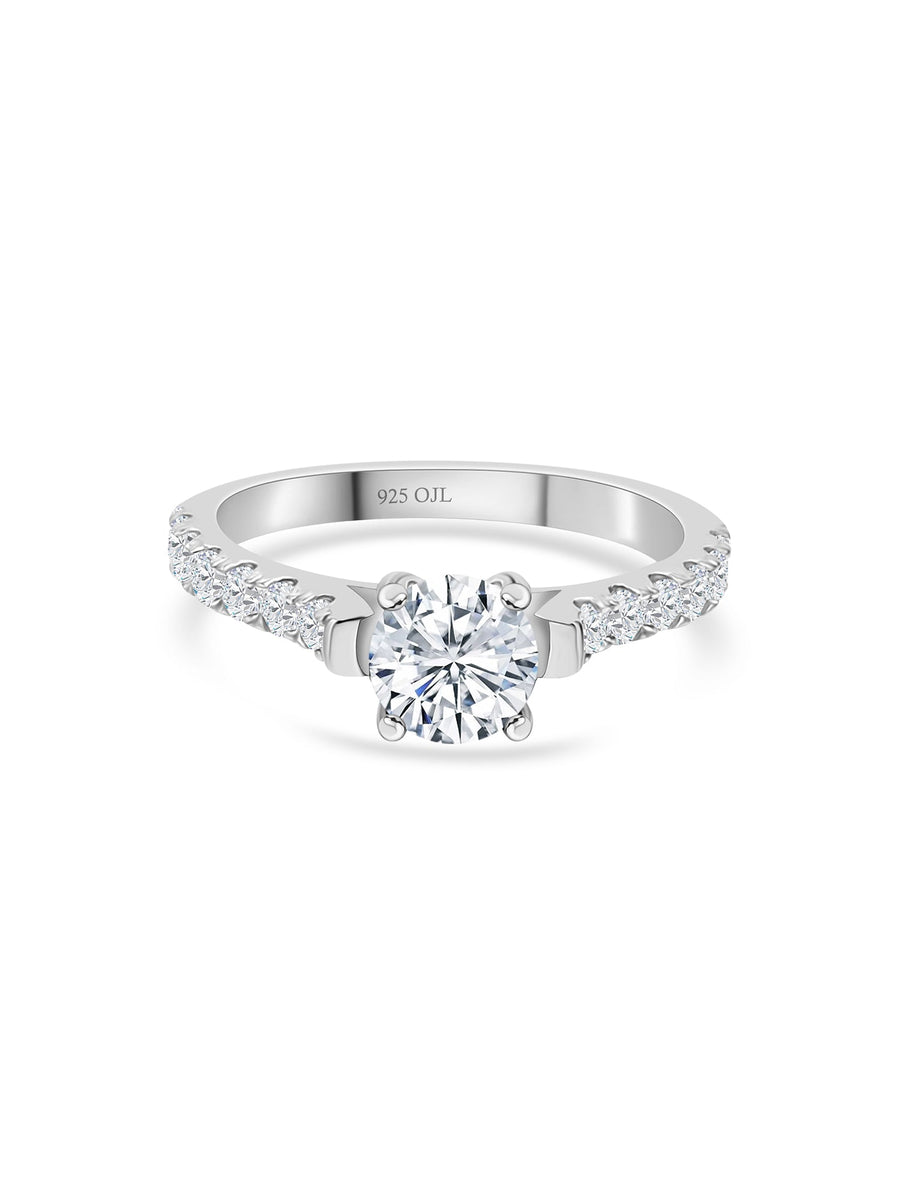 Ornate 1 Carat Solitaire Story Ring For Women