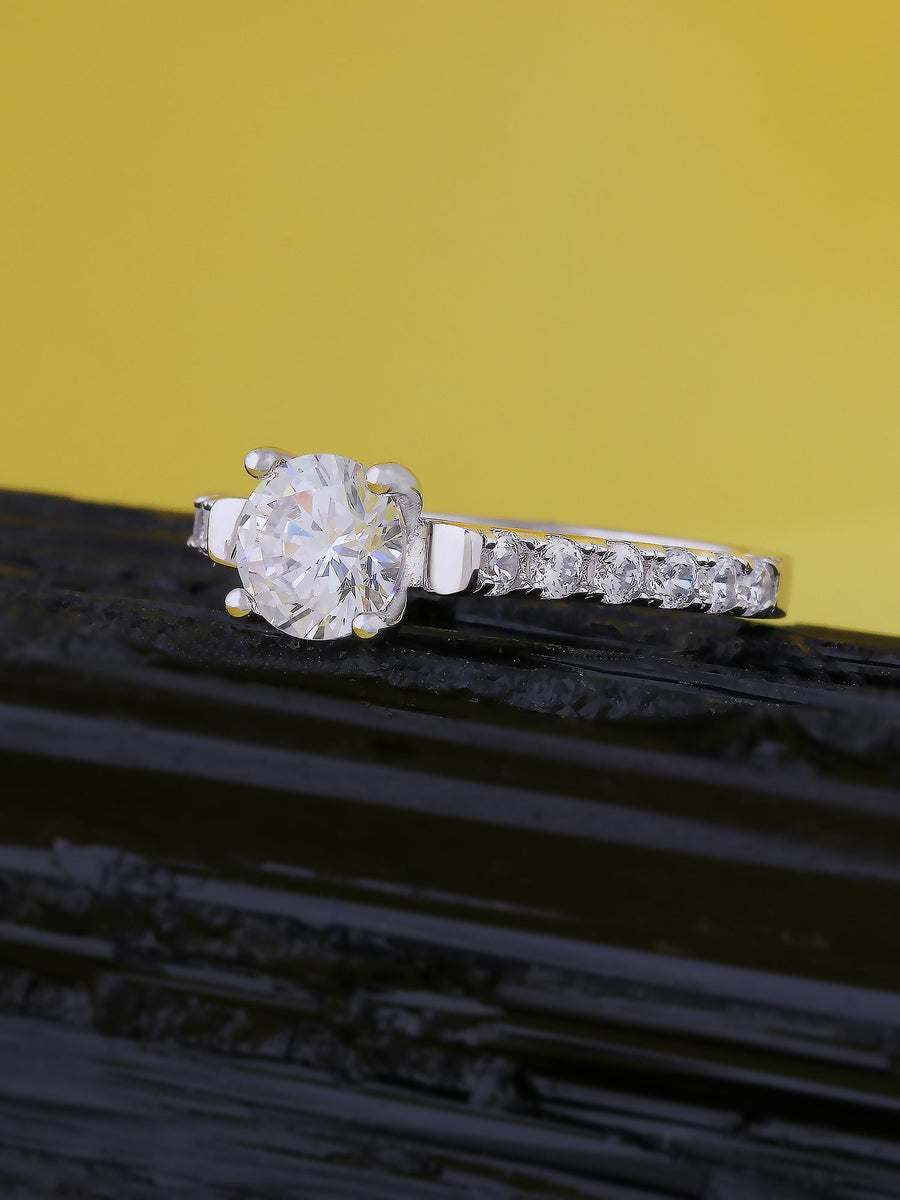 ORNATE 1 CARAT SOLITAIRE STORY RING FOR WOMEN-6