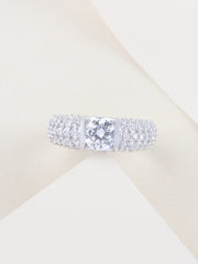 Sparkly 3 Carat Solitaire Band Ring