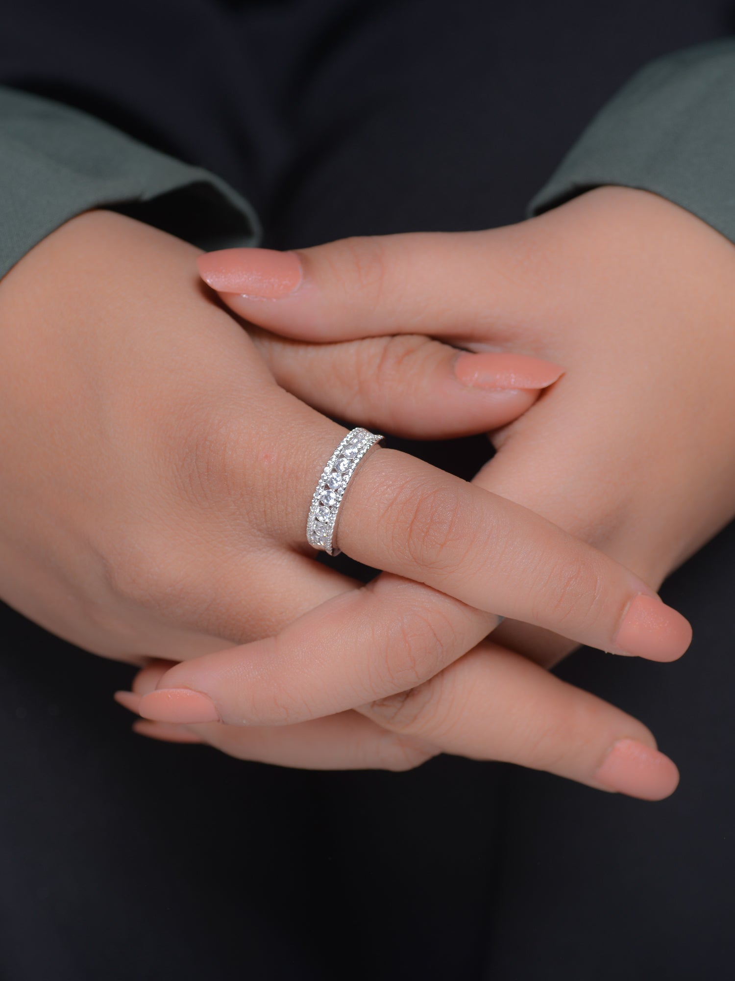 Celia Eternity American Diamond Band Ring-4