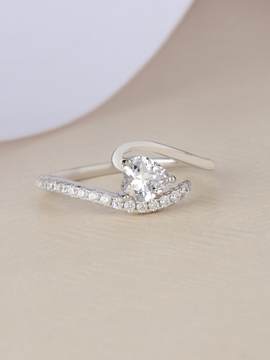 HEART DIL SILVER RING FOR WOMEN-10