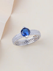 1 Carat Ornate Blue Sapphire Solitaire Ring For Women