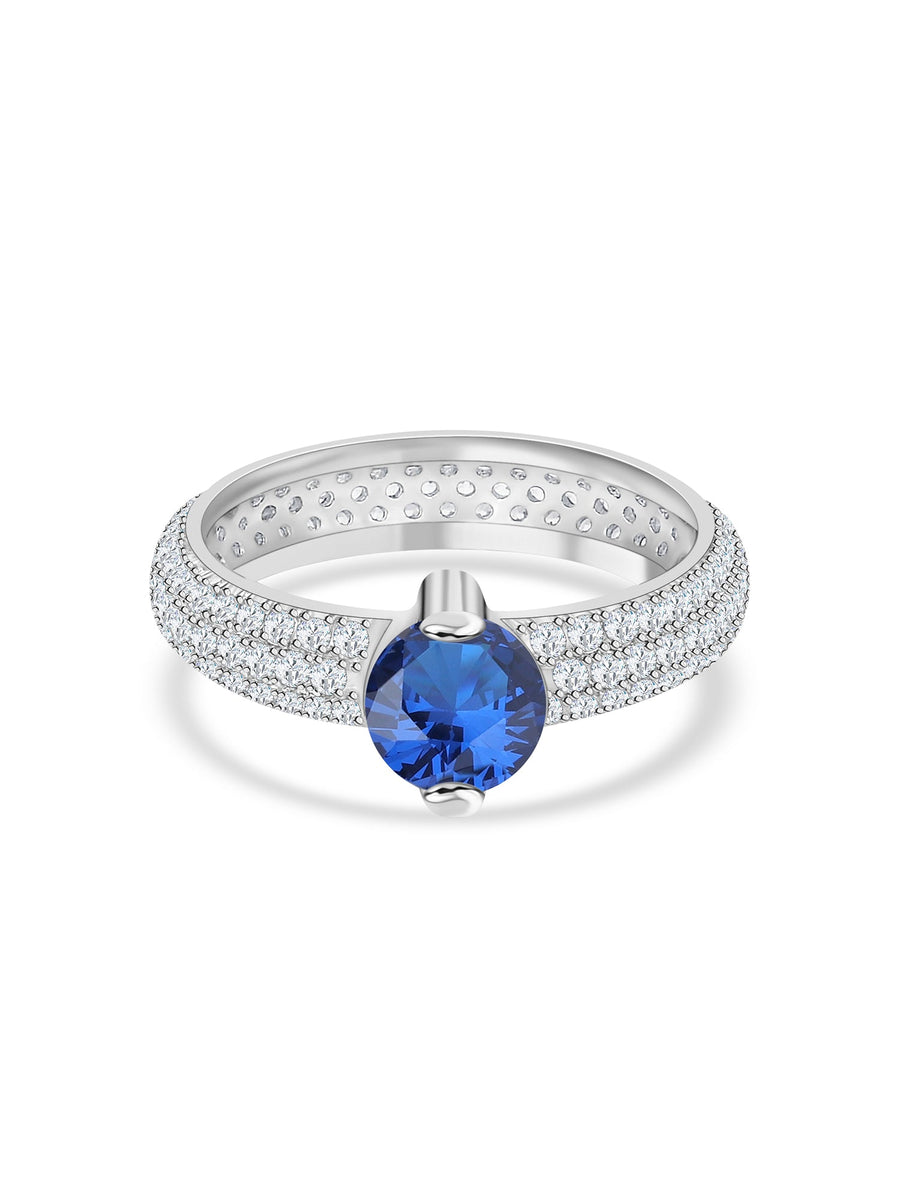 1 Carat Ornate Blue Sapphire Solitaire Ring For Women