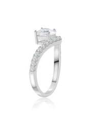 2 Carat Solitaire Heart Ring In Silver