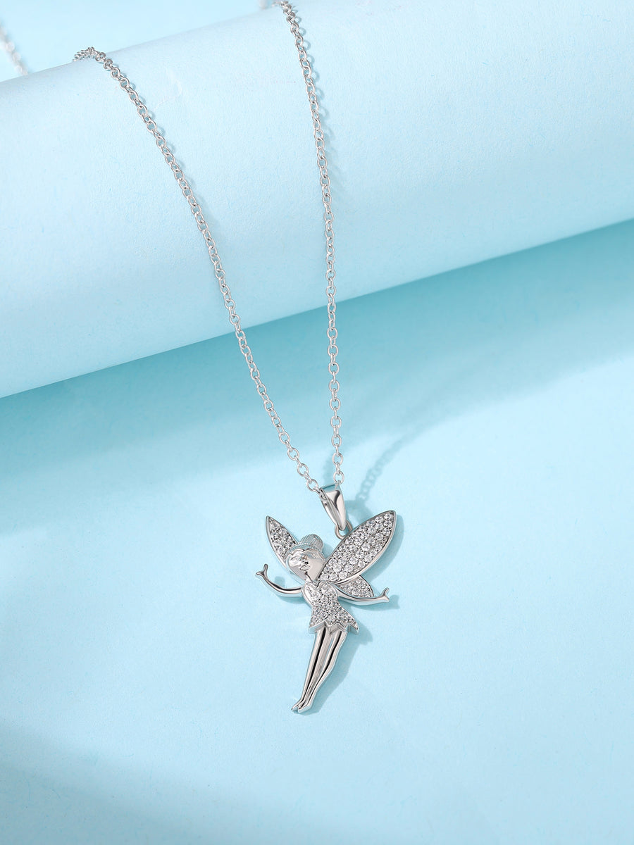 American Diamond Angel Pendant In 925 Silver