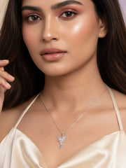 American Diamond Angel Pendant In 925 Silver