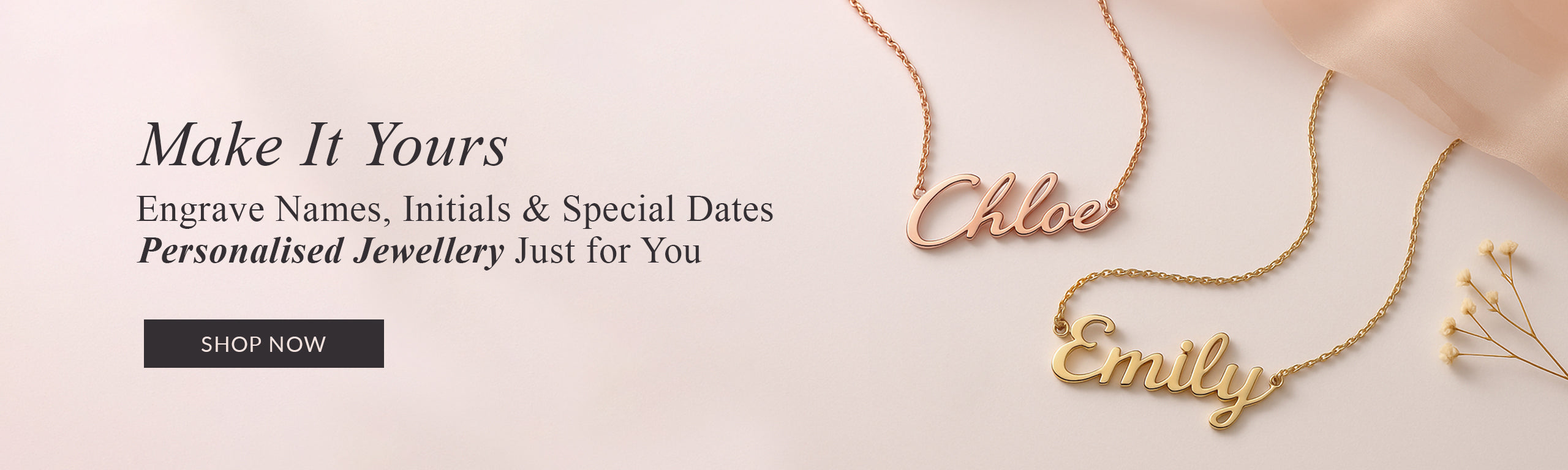 Personalised Jewelry Banner Online 