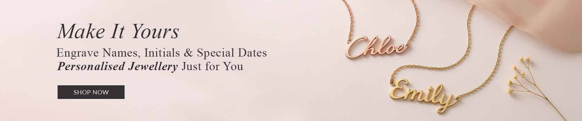 Personalised Jewelry Banner Online 