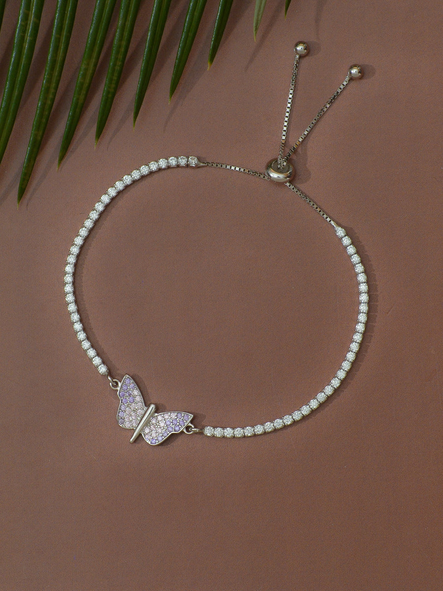 Butterfly Design Silver Bracelet-4