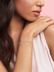 Butterfly Design Silver Adjustable Bolo Bracelet-4