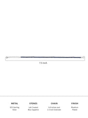Blue Sapphire Tennis Bracelet Made With 925 Sterling Silver-2