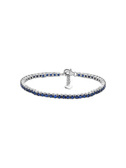 Blue Sapphire Tennis Bracelet Made With 925 Sterling Silver-3