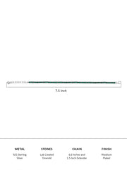 Single Line Emerald Green Tennis Bracelet For Women