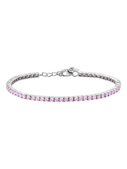 Pink Cubic Zirconia Tennis Bracelet For Women