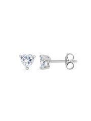 0.5 Carat American Diamond Heart Studs In 925 Silver