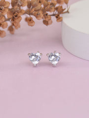 0.5 Carat American Diamond Heart Studs In 925 Silver