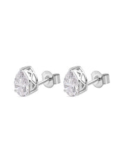 1 Carat American Diamond Sterling Silver Studs In Pear Shape-3