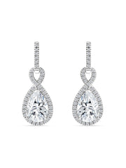American Diamond Infinity Style Dangle Sterling Silver Earrings-1
