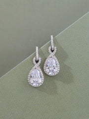 AMERICAN DIAMOND INFINITY STYLE DANGLE STERLING SILVER EARRINGS