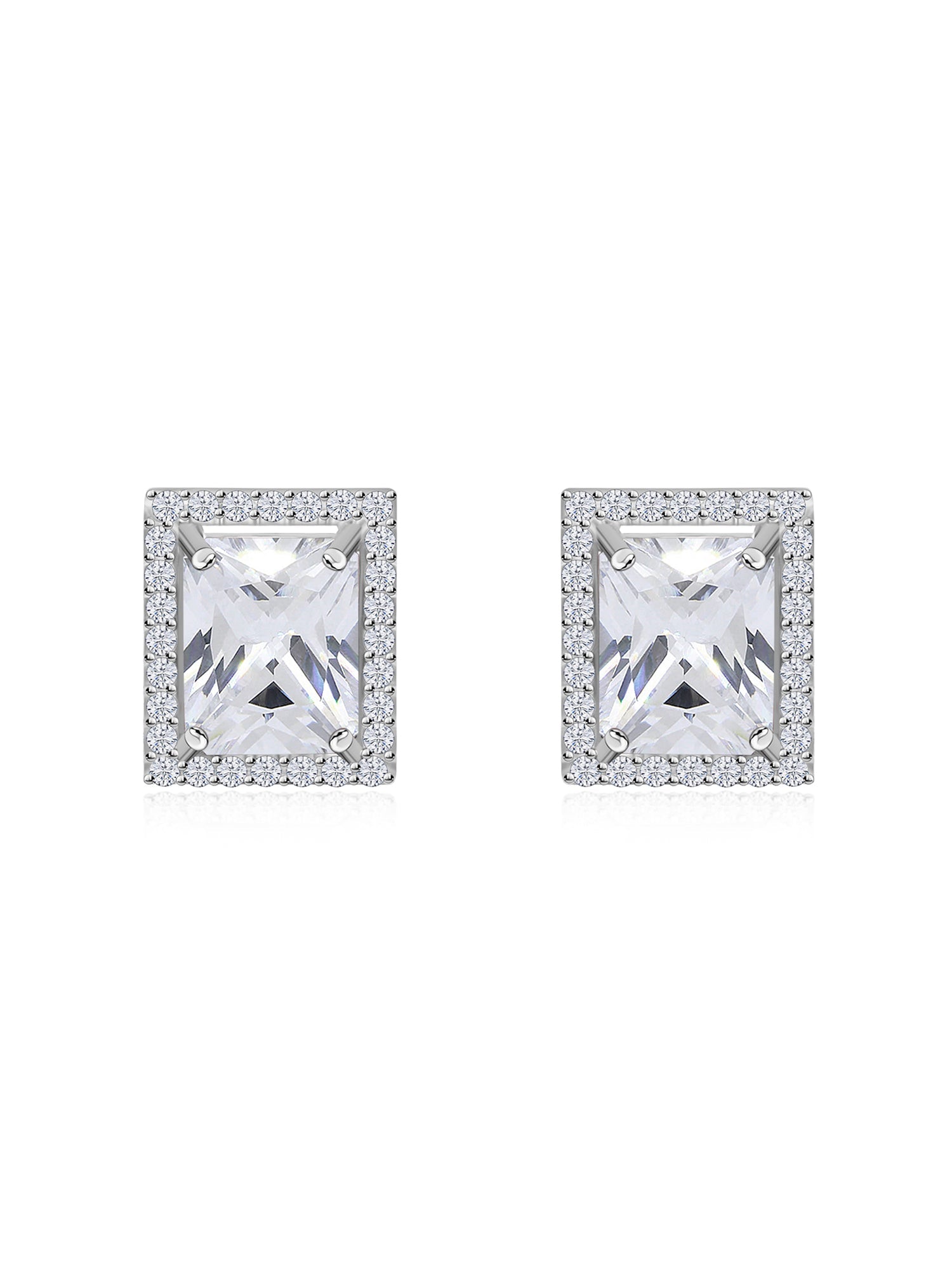 925 Silver American Diamond Statement Party Earrings For Women-1