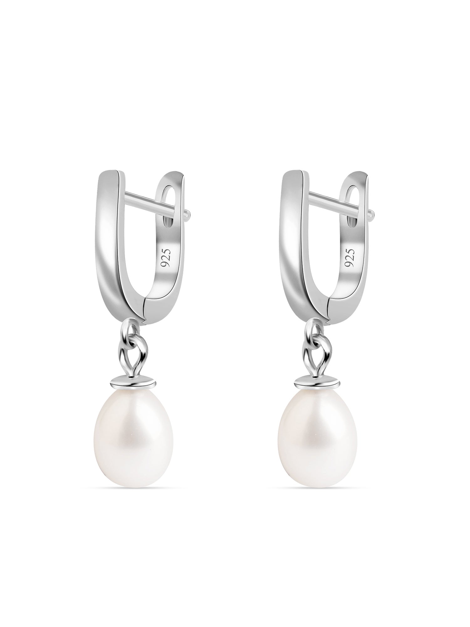 Pure Pearl Silver Dainty Dangler Earrings-4