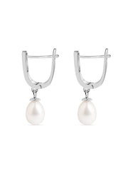 Pure Pearl Silver Dainty Dangler Earrings-3