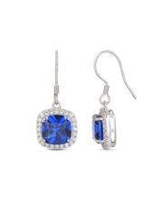 925 Silver Blue Sapphire Dangle Earrings for Her | Office Wear Earring
