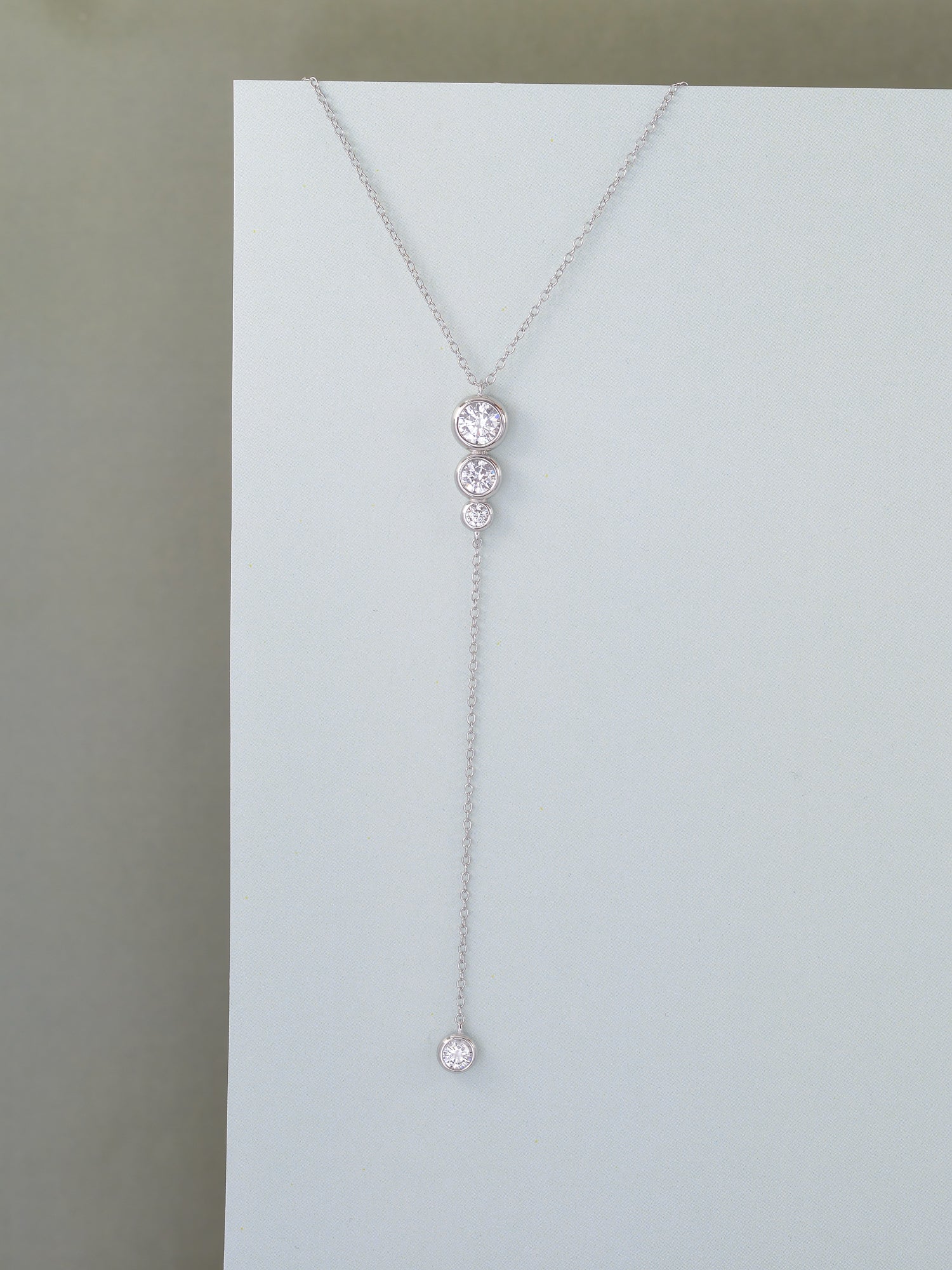 AAA AMERICAN DIAMOND Y SHAPE NECKLACE IN 925 SILVER-2