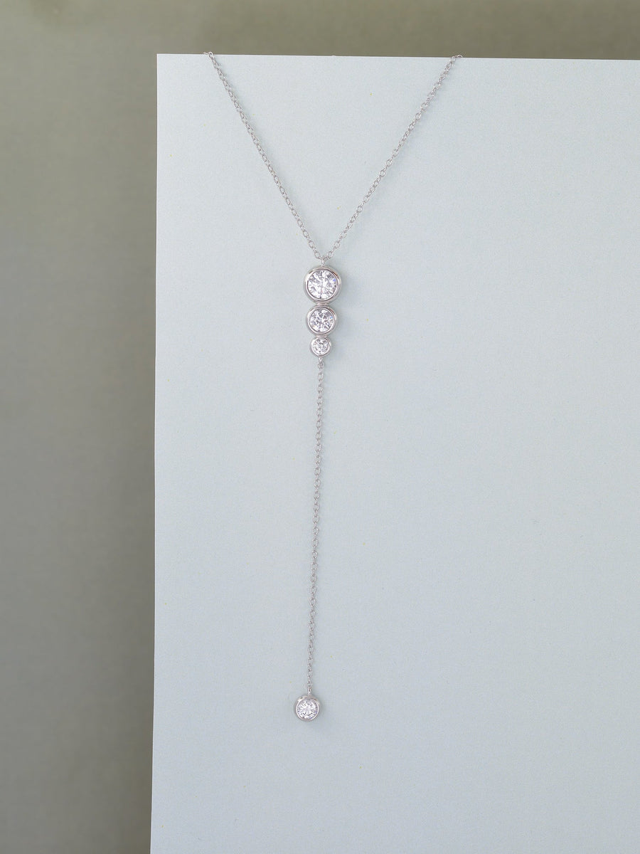 AAA AMERICAN DIAMOND Y SHAPE NECKLACE IN 925 SILVER-2