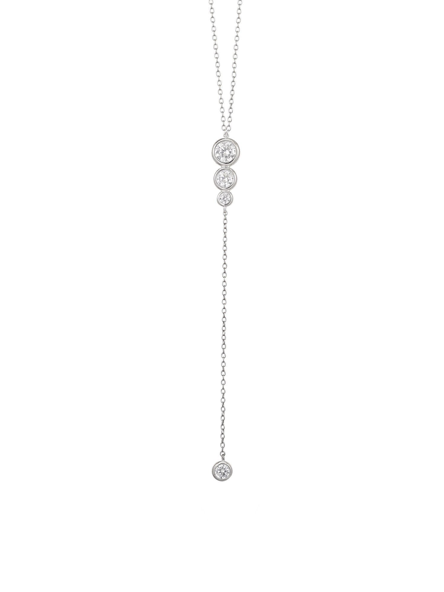 AAA AMERICAN DIAMOND Y SHAPE NECKLACE IN 925 SILVER-1