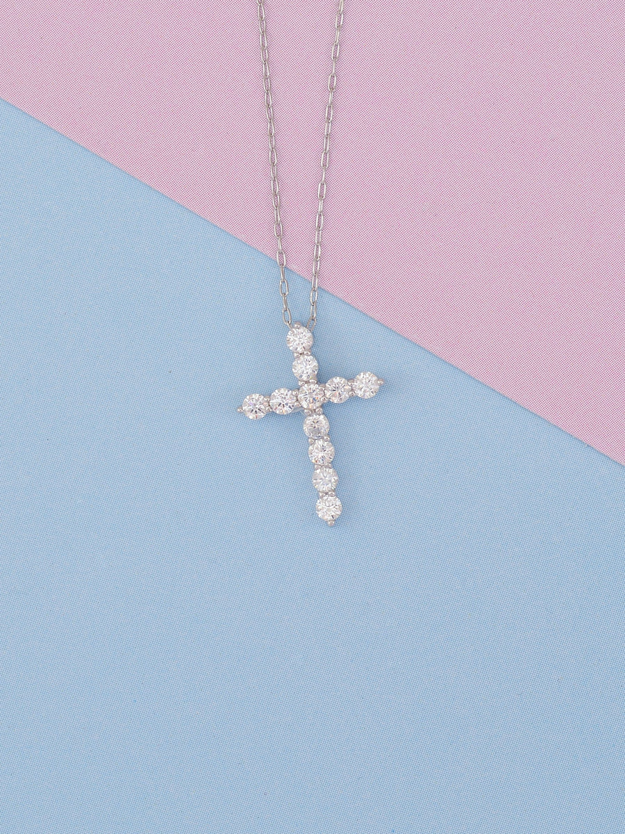 Cross Pendant With Silver Chain