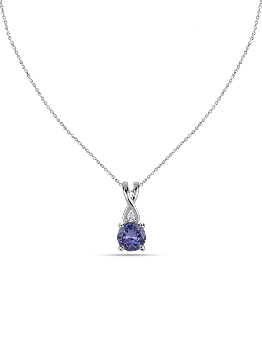 Classic Tanzanite Silver Necklace